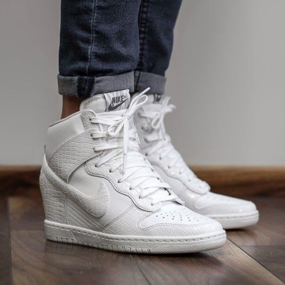 nike white sky high dunks